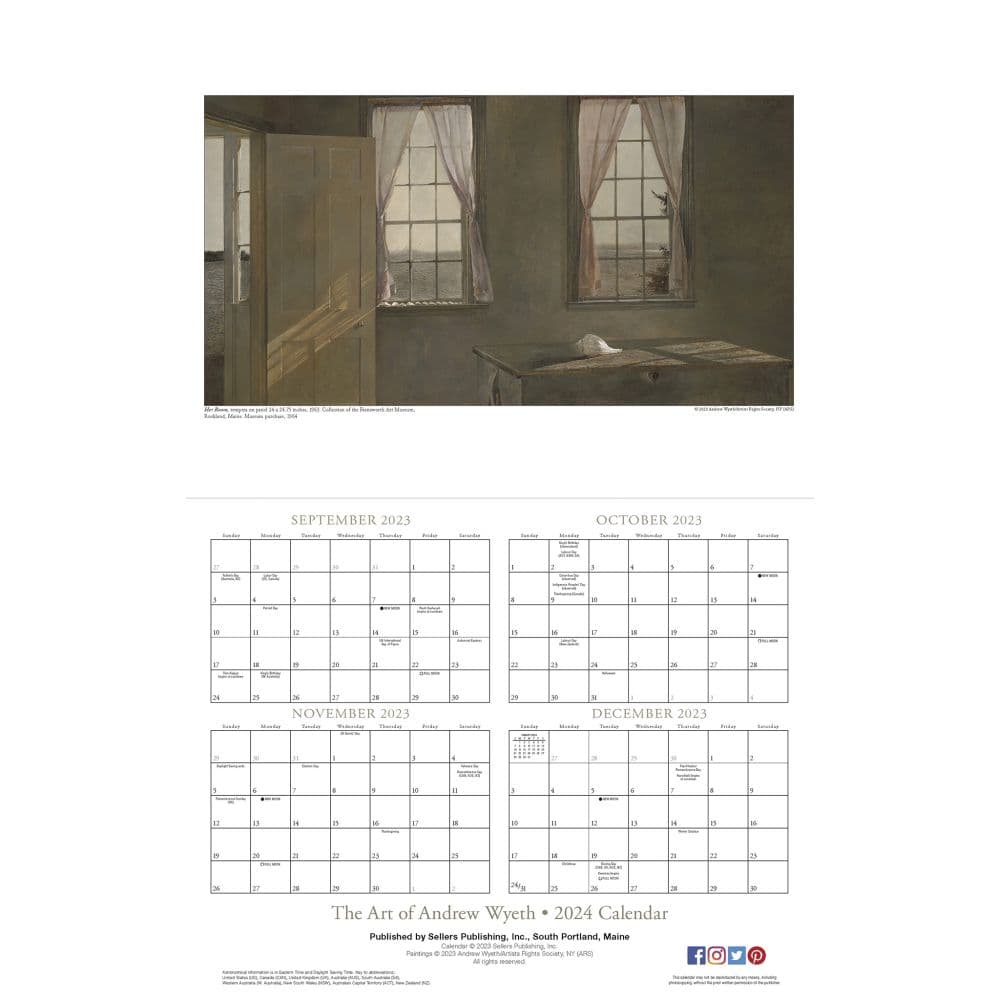 Art Of Andrew Wyeth 2024 Wall Calendar