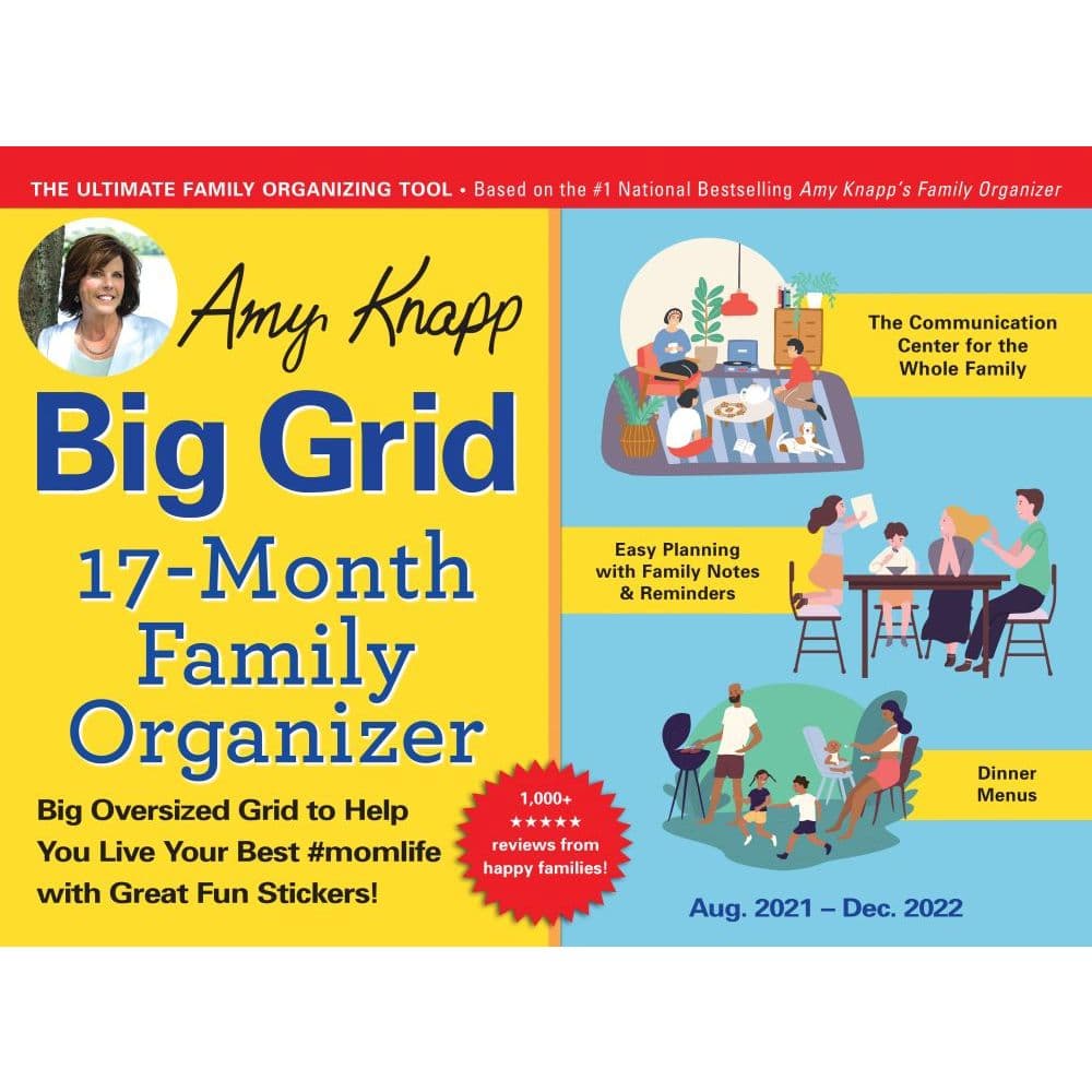 Amy Knapps Big Grid 2022 Family Organizer Wall Calendar