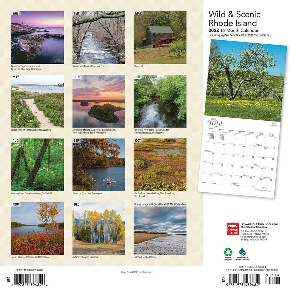 Rhode Island Wild And Scenic 2022 Wall Calendar - Calendars.com