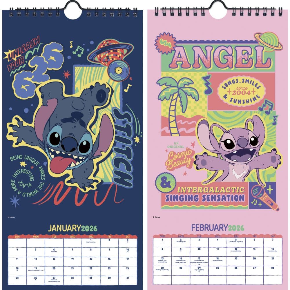 Disney Stitch 2026 Vertical Wall Calendar Eighth Alternate Image