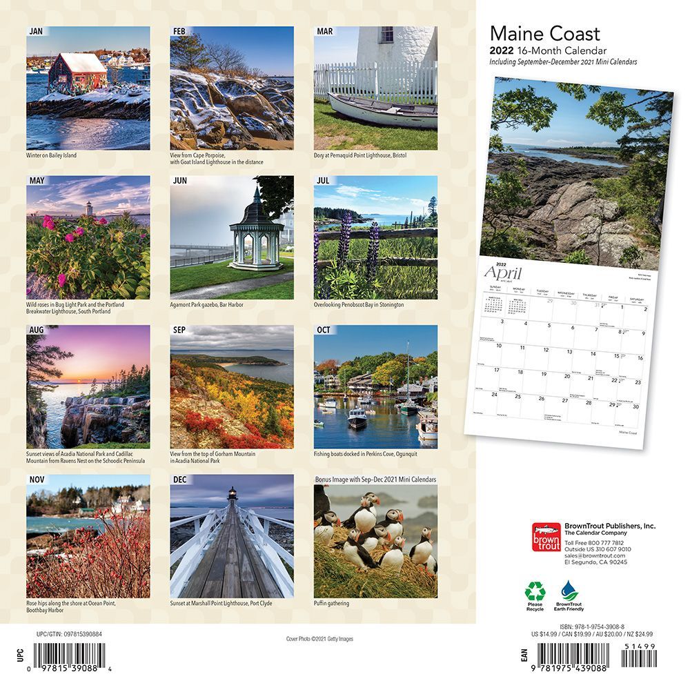 Maine Calendar 2022 Maine Coast 2022 Wall Calendar - Calendars.com
