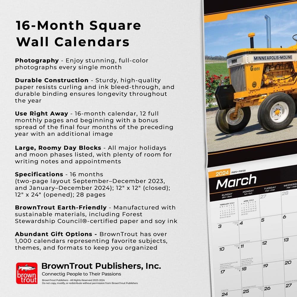 Tractors 2024 Wall Calendar