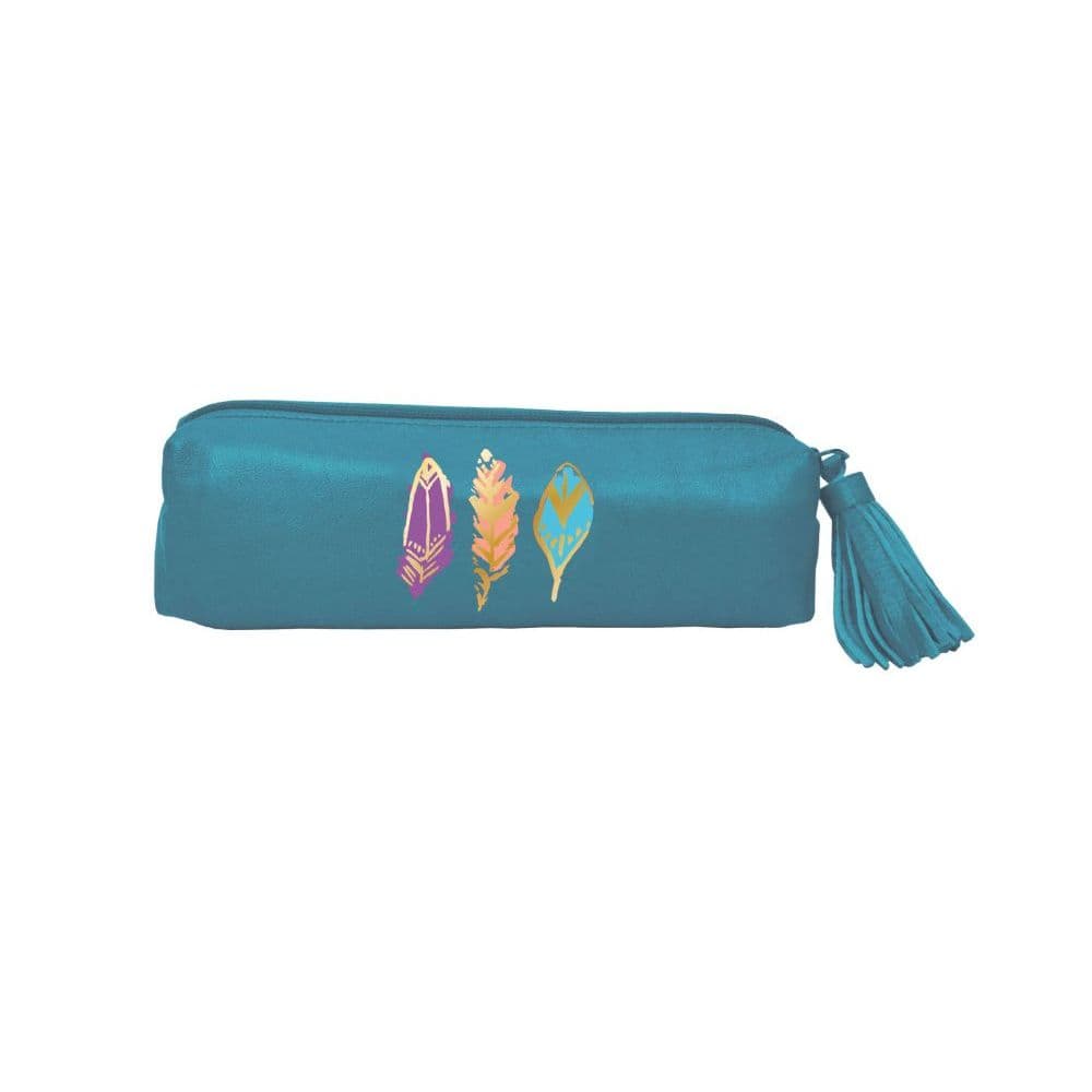 Barbarian Brilliant Feathers (Teal) Accessory Pouch by Barbra Ignatiev