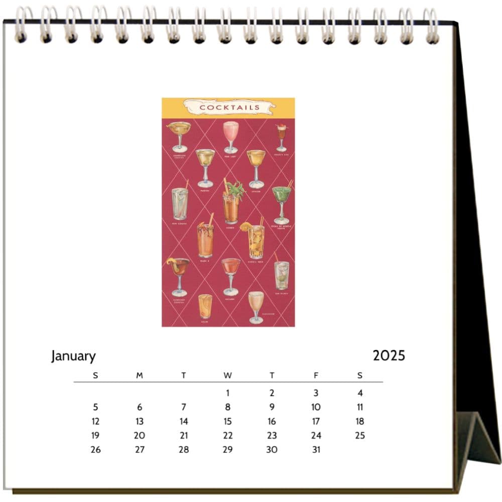 Cocktails 2025 Easel Desk Calendar