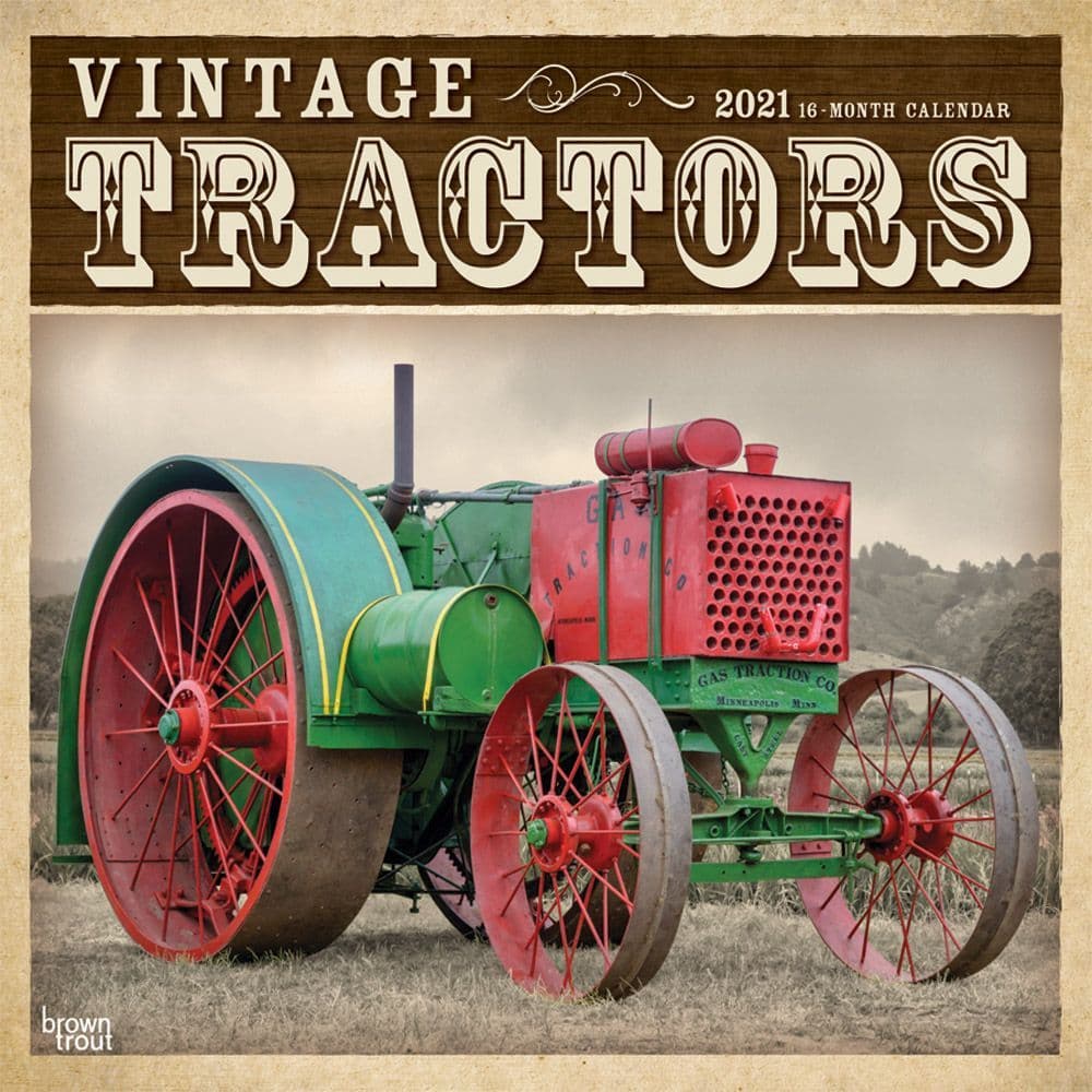 Tractors Vintage Wall Calendar