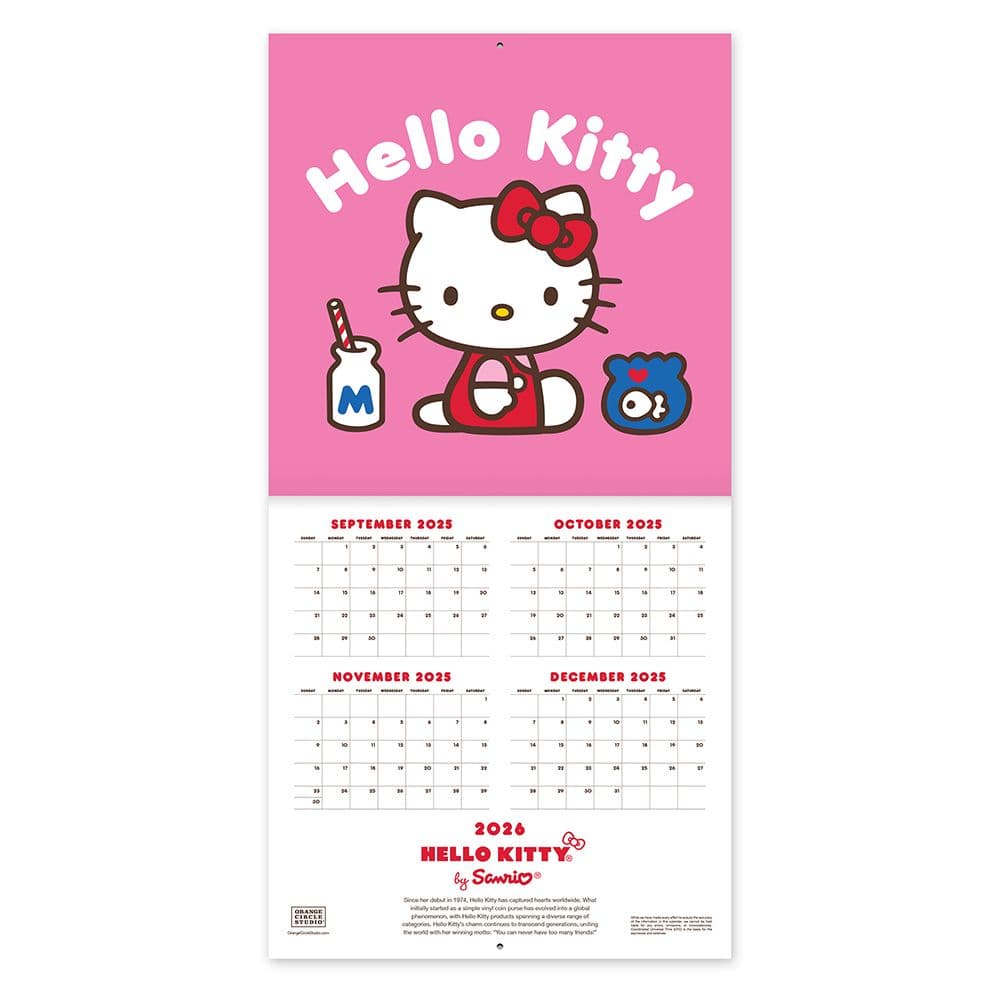 Hello Kitty Playful Pink 2026 Wall Calendar Second Alternate Image