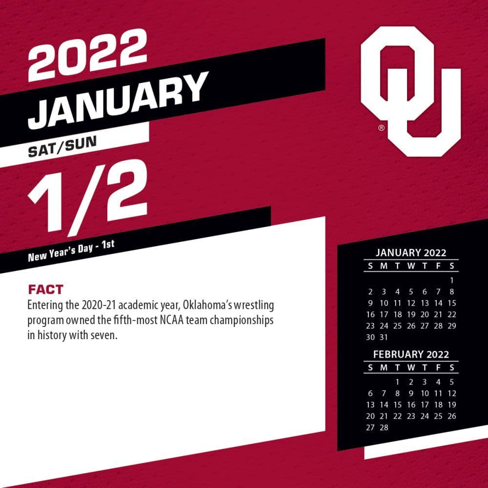 Ou Academic Calendar Fall 2022 Col Oklahoma Sooners 2022 Desk Calendar - Calendars.com
