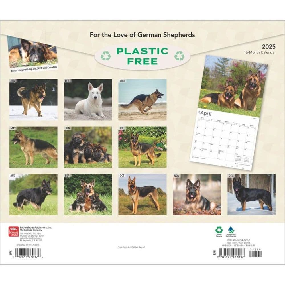 German Shepherds Deluxe 2025 Wall Calendar First Alternate Image