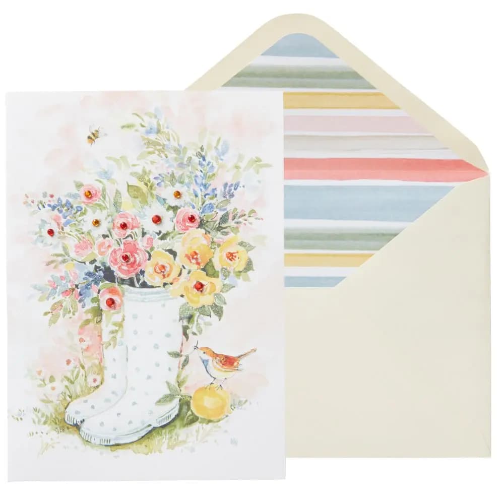 Wellies with Flowers Blank Card Main Product Image width=&quot;1000&quot; height=&quot;1000&quot;