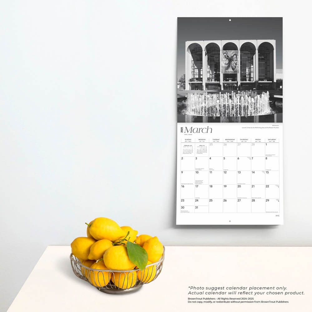 New York City Black and White 2025 Wall Calendar Fourth Alternate Image