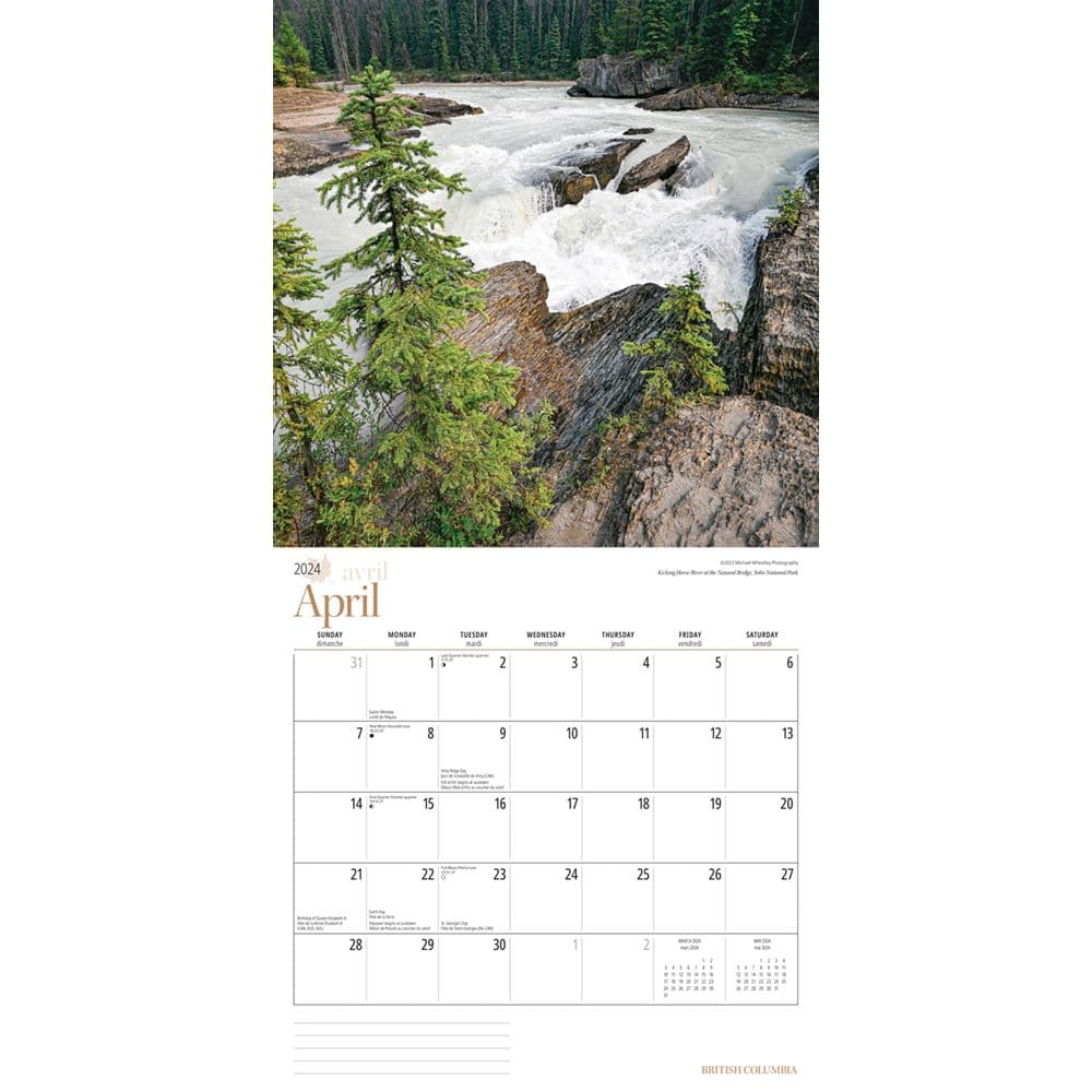 British Columbia 2024 Wall Calendar Alternate Image 2