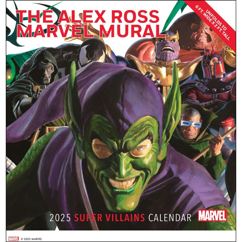 Alex Ross Marvel Mural 2025 Oversized Wall Calendar