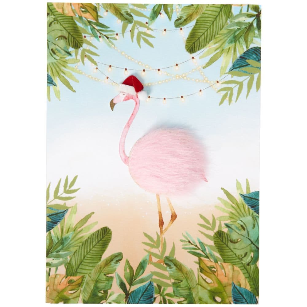 Fur Tip-On Flamingo Christmas Card First Alternate Image width=&quot;1000&quot; height=&quot;1000&quot;