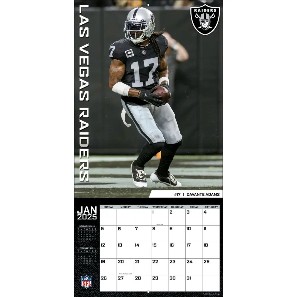 NFL Las Vegas Raiders 2025 Wall Calendar
