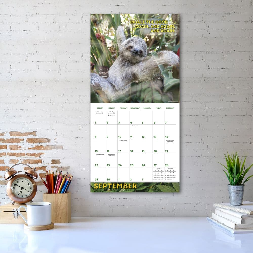 Stoner Sloths 2024 Wall Calendar