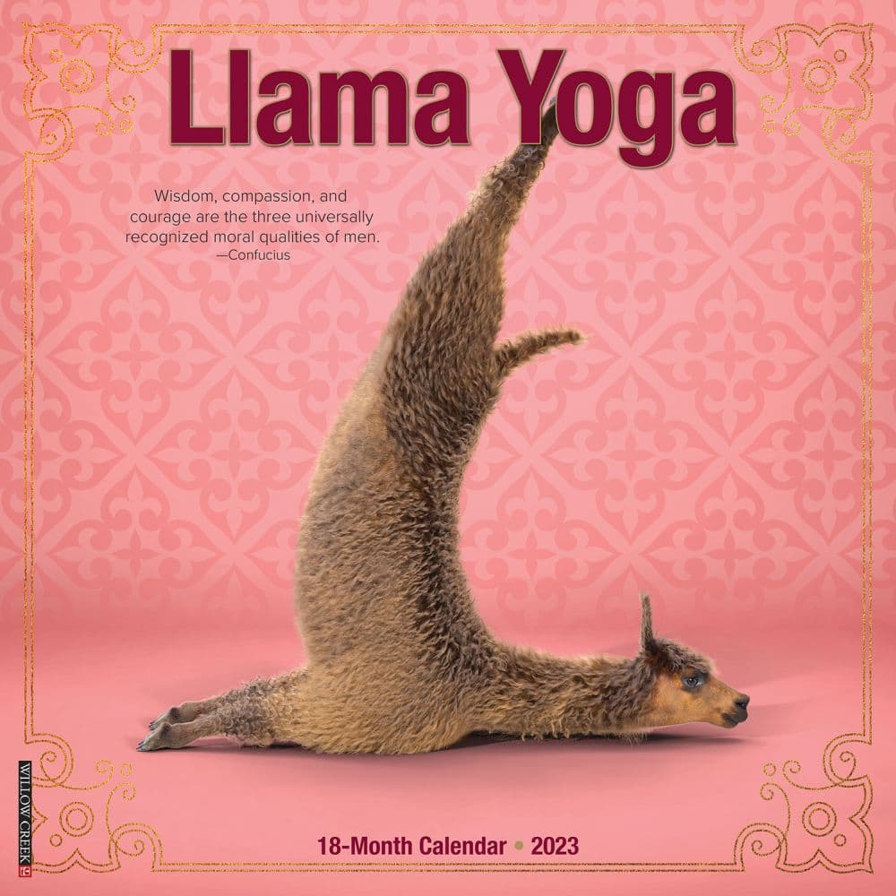 Willow Creek Press Llama Yoga 2023 Wall Calendar