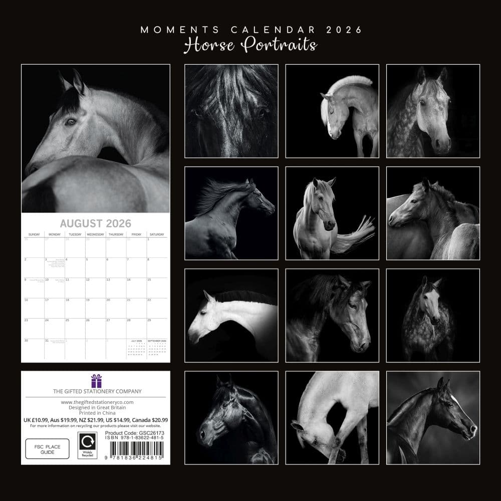 Horse Portraits 2026 Wall Calendar First Alternate Image