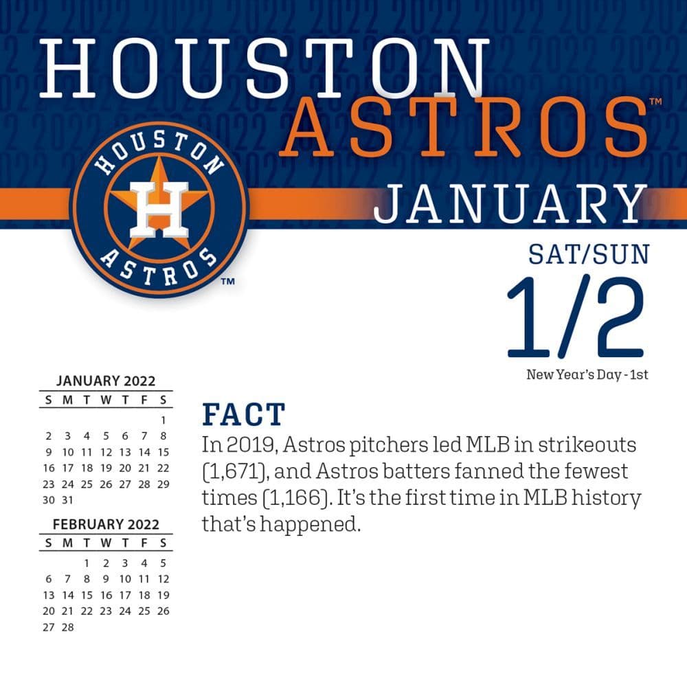 Mlb Houston Astros 2022 Desk Calendar - Calendars.com