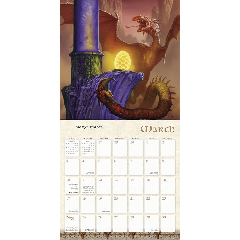 Dragons by Ciruelo 2024 Wall Calendar Alternate Image 2