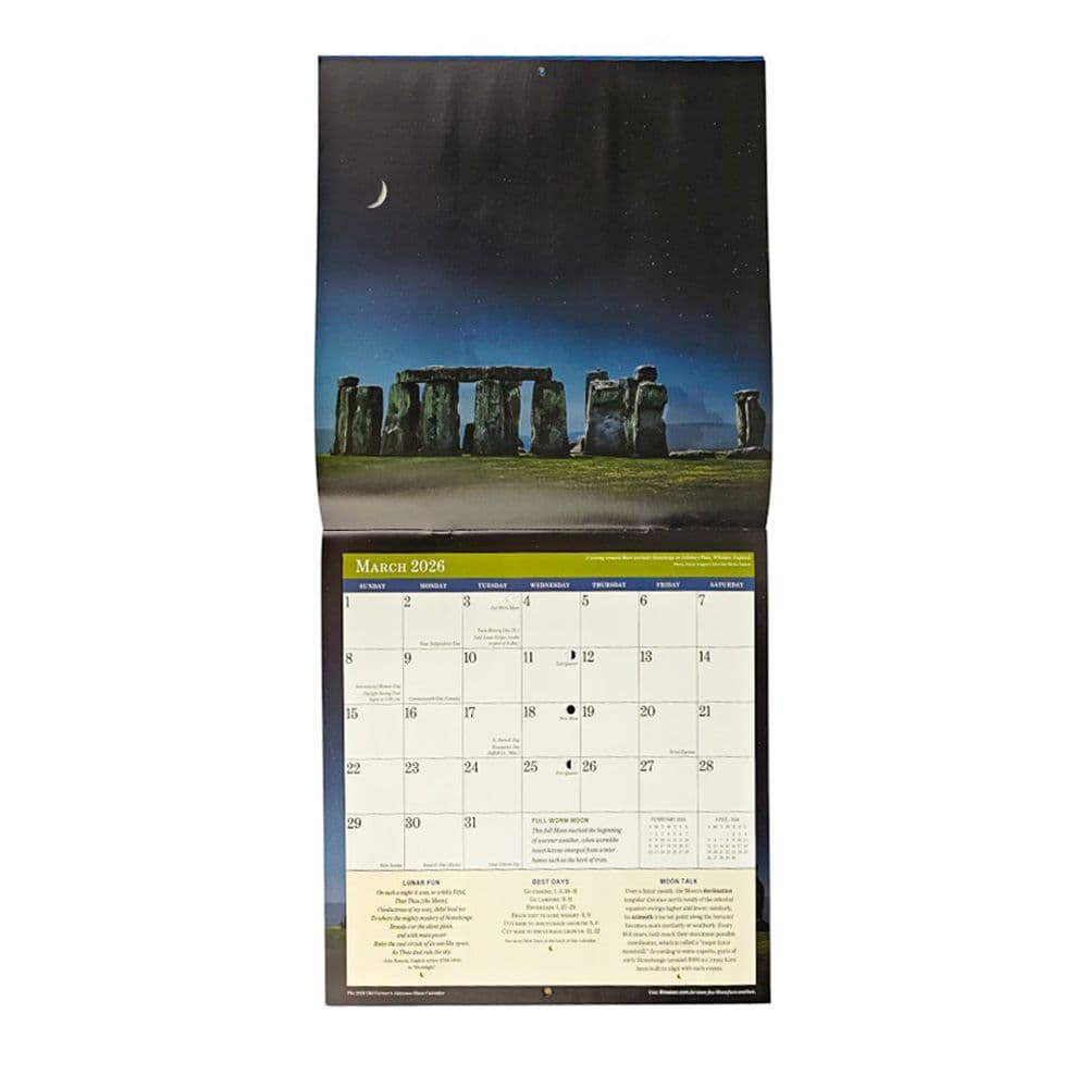 Old Farmers Almanac Moon 2026 Wall Calendar Third  Alternate Image
