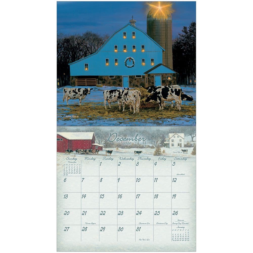 Cow Calendar by Bonnie Mohr 2026 Wall Calendar Second Alternate Image