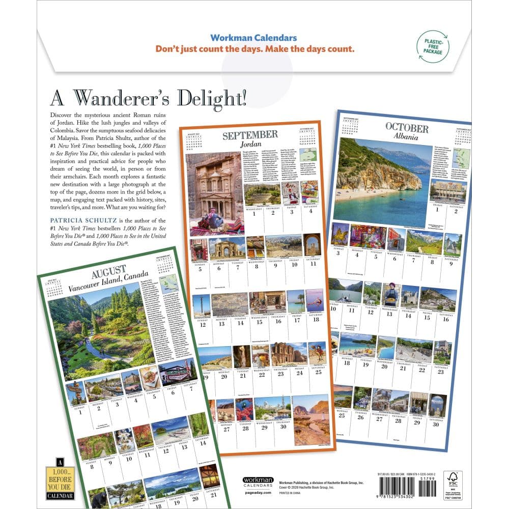 1000 Places to See Before You Die Picture-A-Day 2027 Wall Calendar First Alternate Image