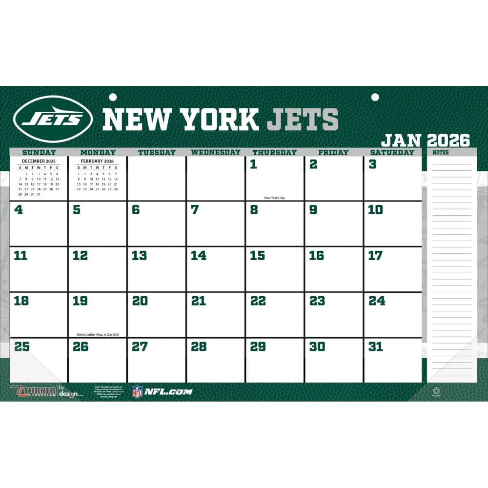 NFL New York Jets Small 2026 Desk Pad Fourth Alternate Image