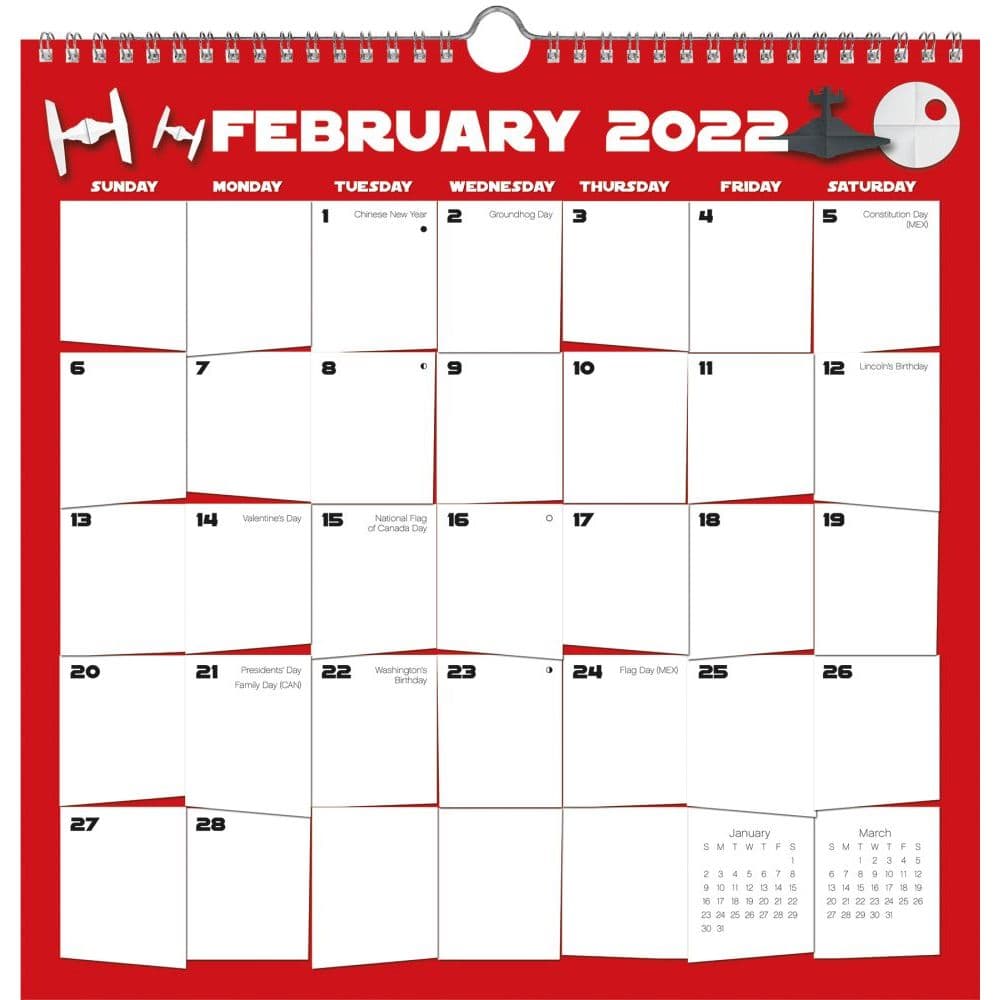 Star Wars Spiral 2022 Wall Calendar - Calendars.com