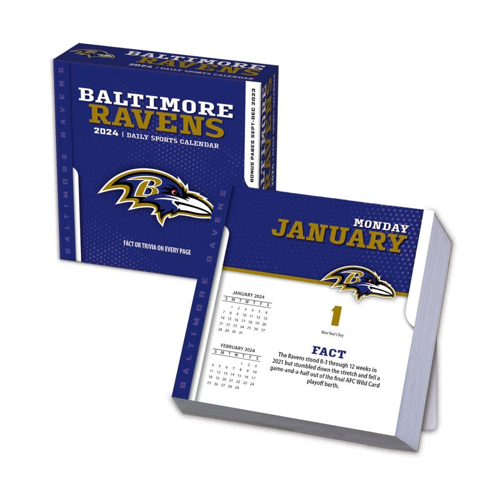 NFL Baltimore Ravens 2025 Desk Calendar