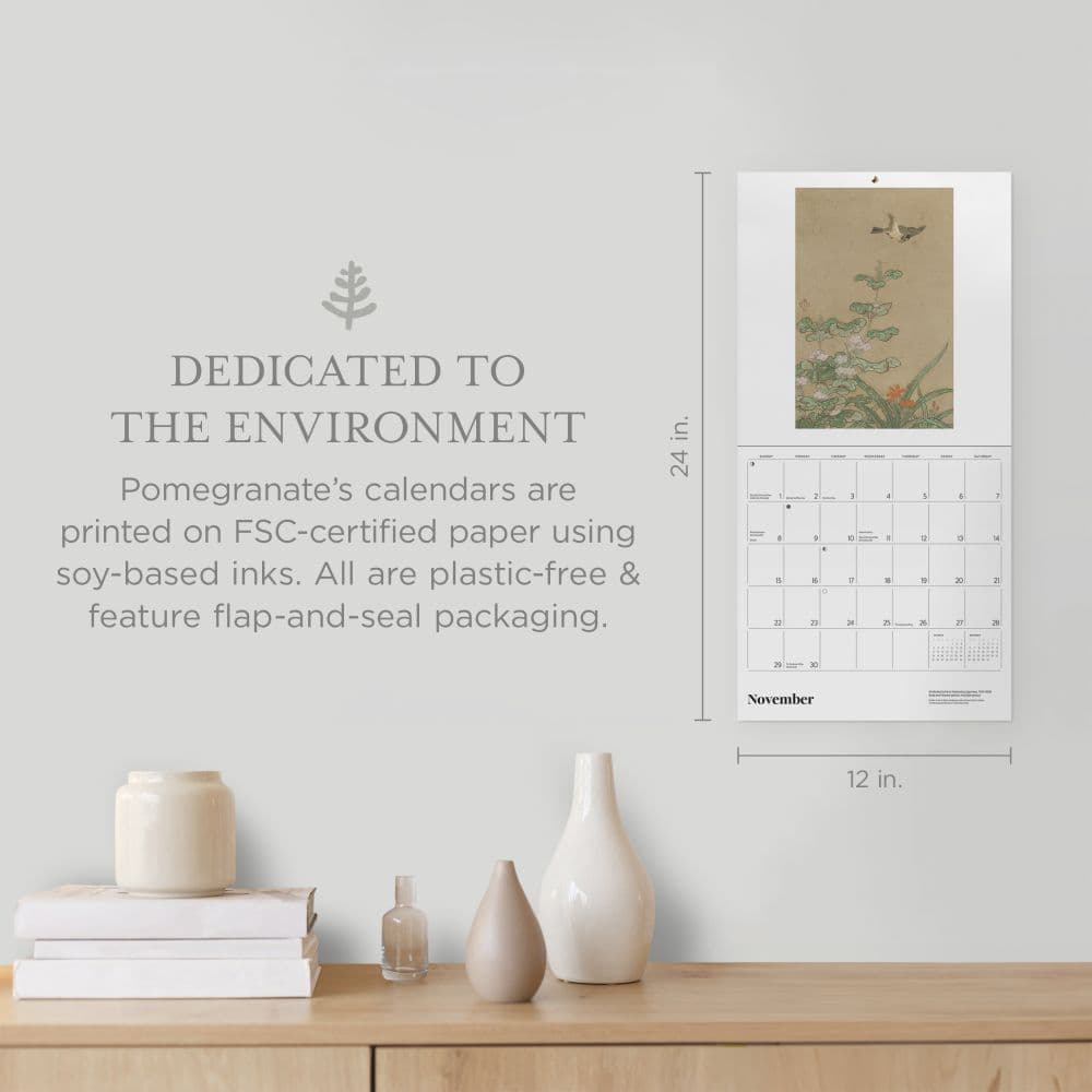 Japanese Scrolls and Screens 2026 Wall Calendar, 12'' X 12'', 12-Month Calendar with Stapled Binding