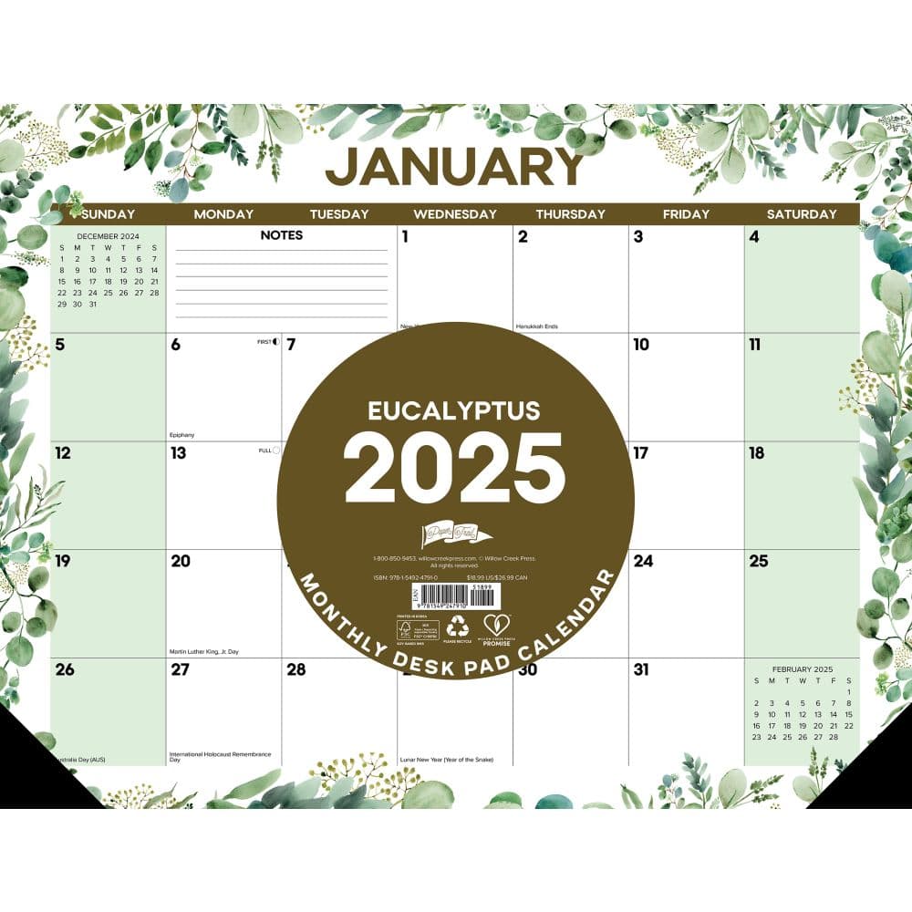 Eucalyptus 2025 Desk Pad Main Product Image width=&quot;1000&quot; height=&quot;1000&quot;