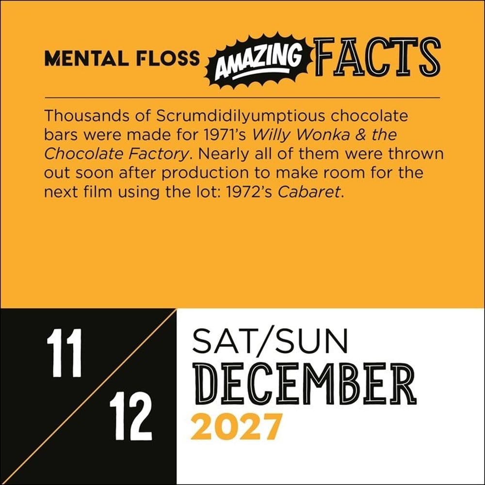 Mental Floss Amazing Facts 2027 Desk Calendar Sixth  Alternate Image