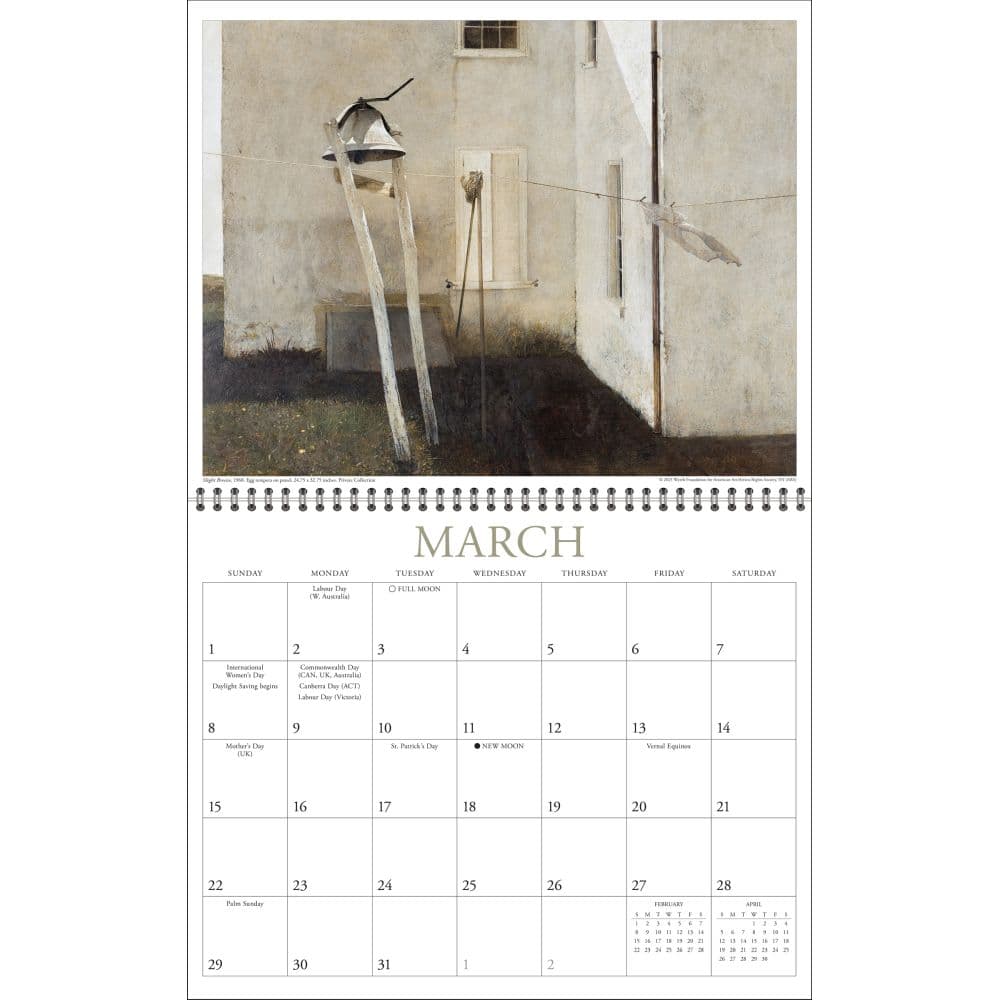 Art of Andrew Wyeth 2026 Wall Calendar Second Alternate image