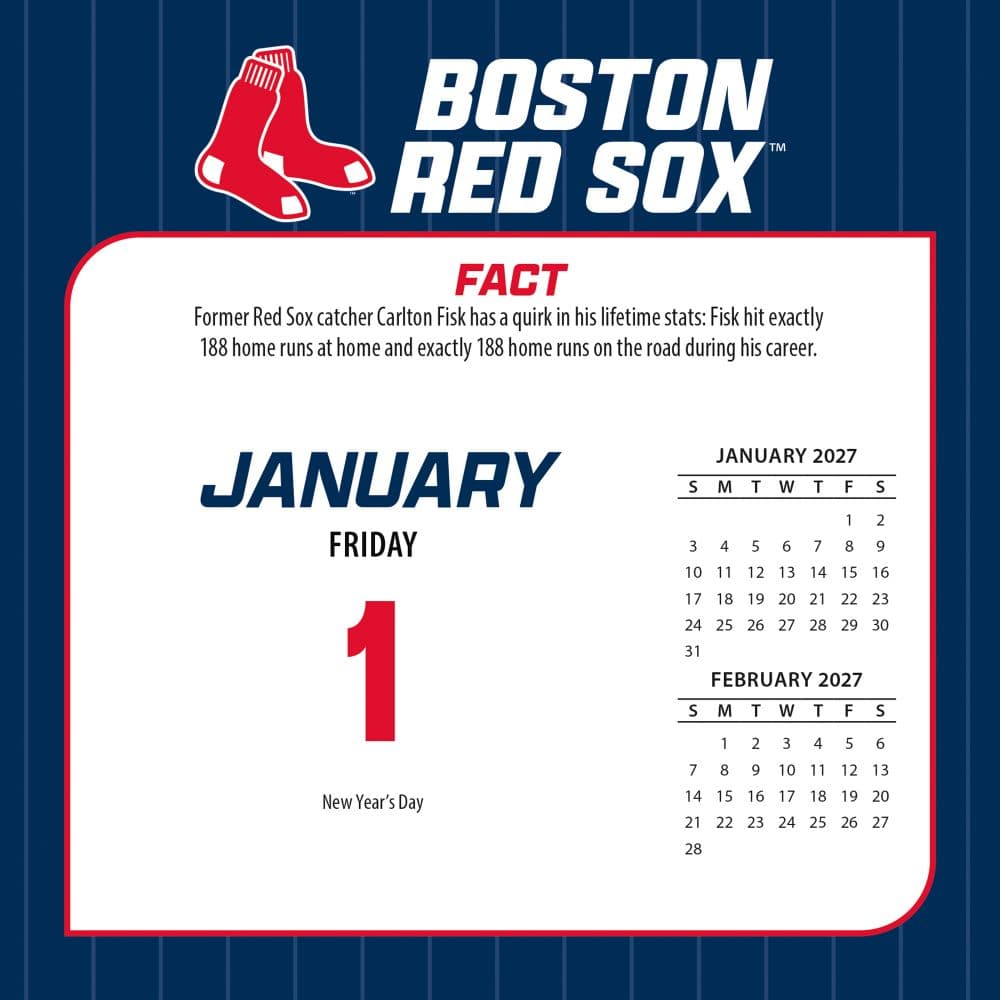 MLB Boston Red Sox 2027 Desk Calendar Second Alternate Image