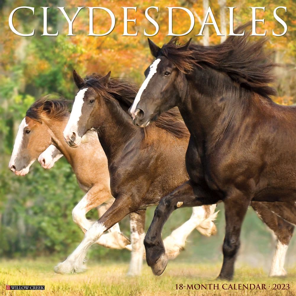 Willow Creek Press Clydesdales Horses 2023 Wall Calendar
