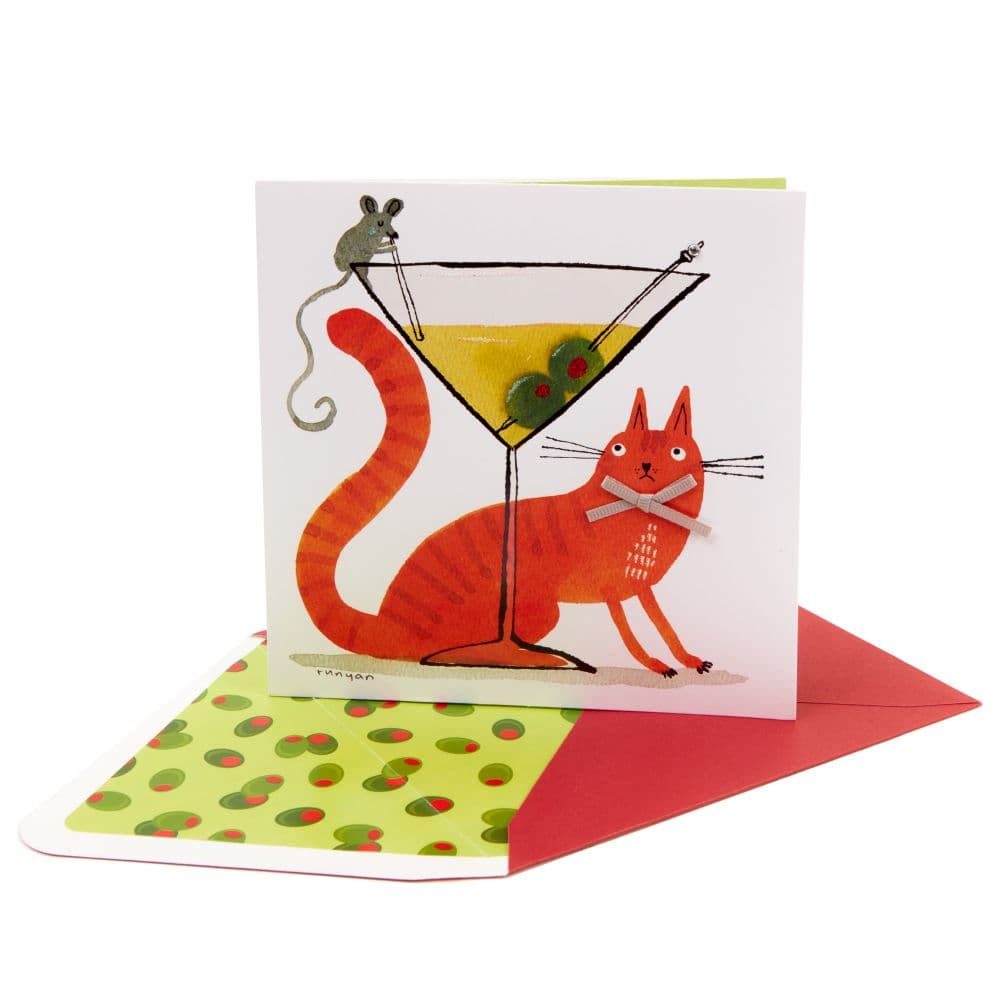 Cat Mouse &amp; Martini Birthday Card Fourth Alternate Image width=&quot;1000&quot; height=&quot;1000&quot;