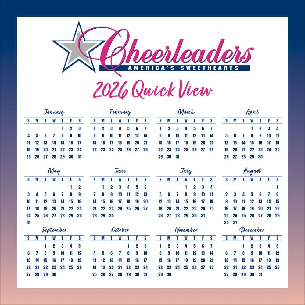 Dallas Cowboys Cheerleaders 2026 Desk Calendar Fourth Alternate Image