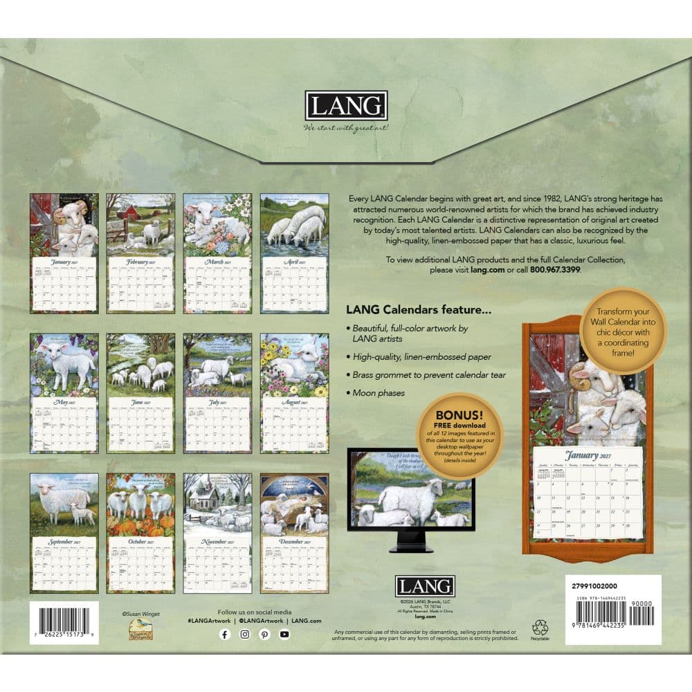 The Lord is My Shepherd 2027 Wall Calendar by Susan Winget First Alternate Image