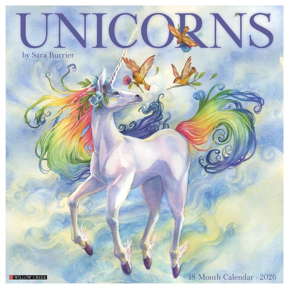Unicorns by Sara Burrier 2026 Wall Calendar Main Image