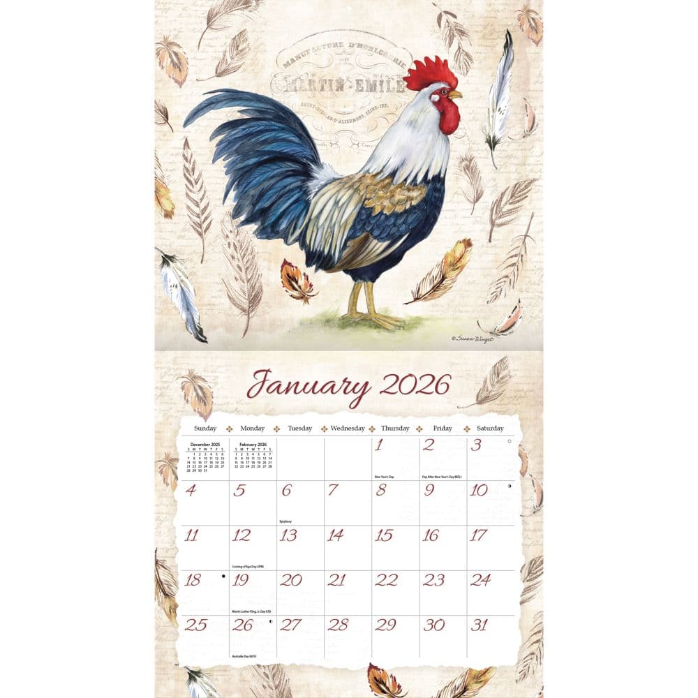 Proud Rooster 2026 Wall Calendar by Susan Winget_ALT1