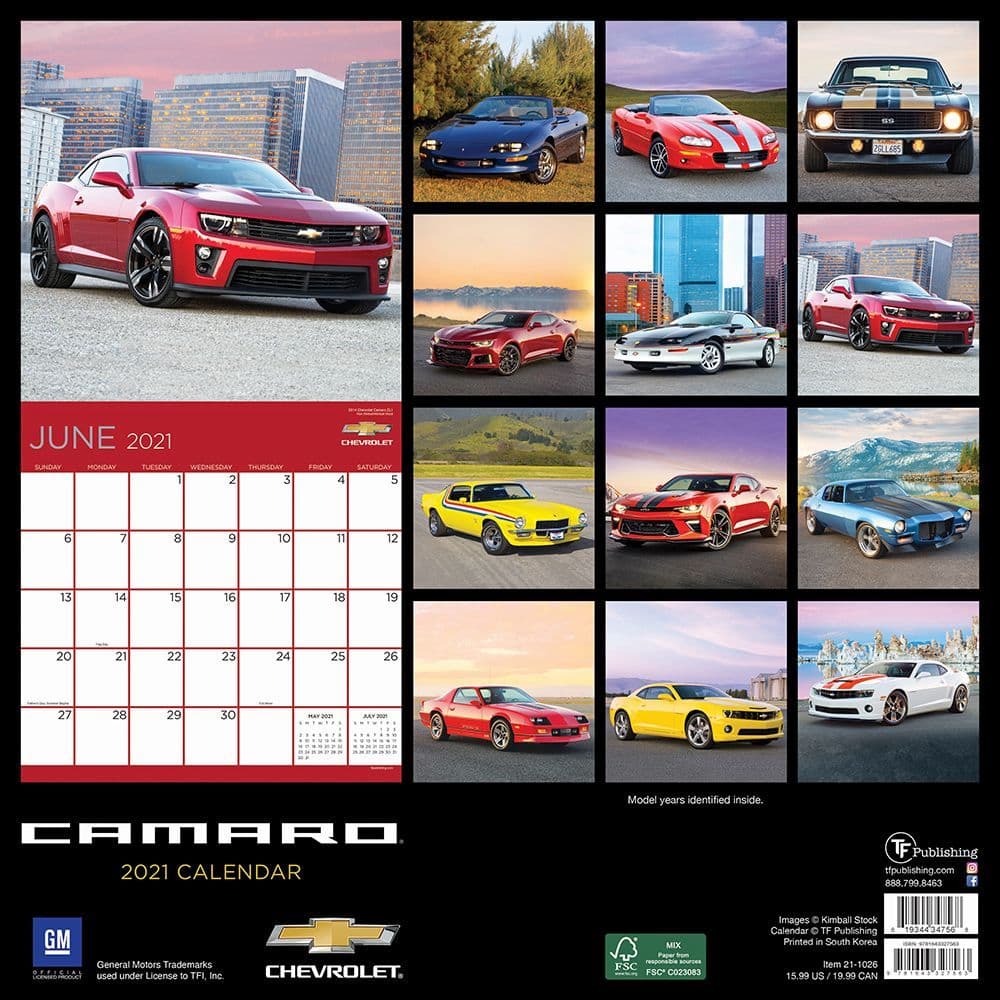 Camaro Wall Calendar
