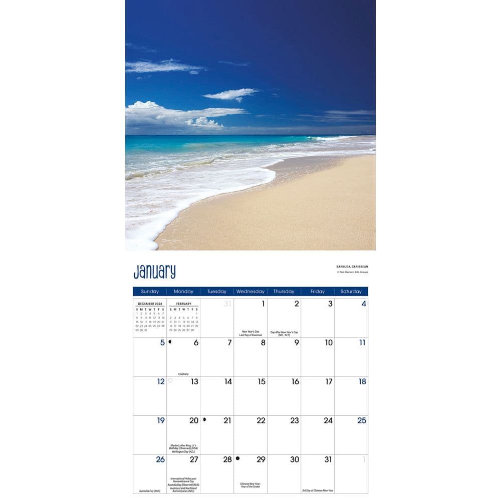 Beaches 2025 Mini Wall Calendar Second Alternate Image width="1000" height="1000"