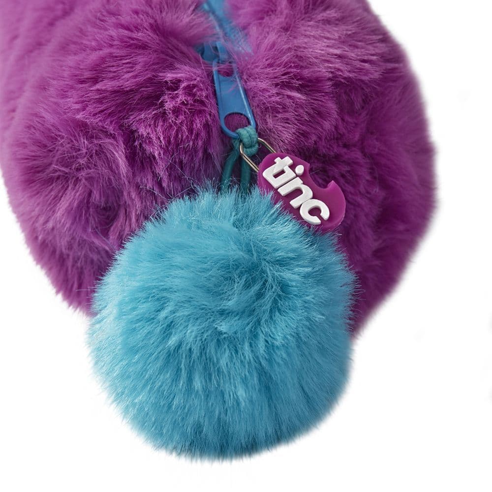 Fur Barrel Pencil Case (Purple Blue)