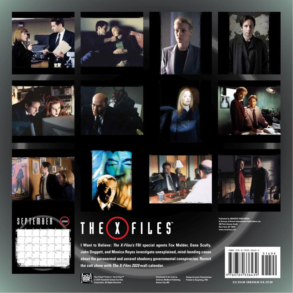 X Files 2022 Schedule X-Files Wall Calendar - Calendars.com