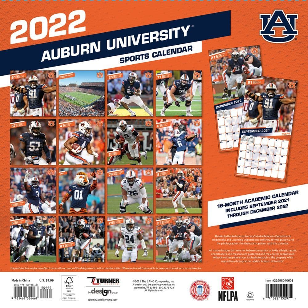 Auburn University Academic Calendar 2022 - March Calendar 2022