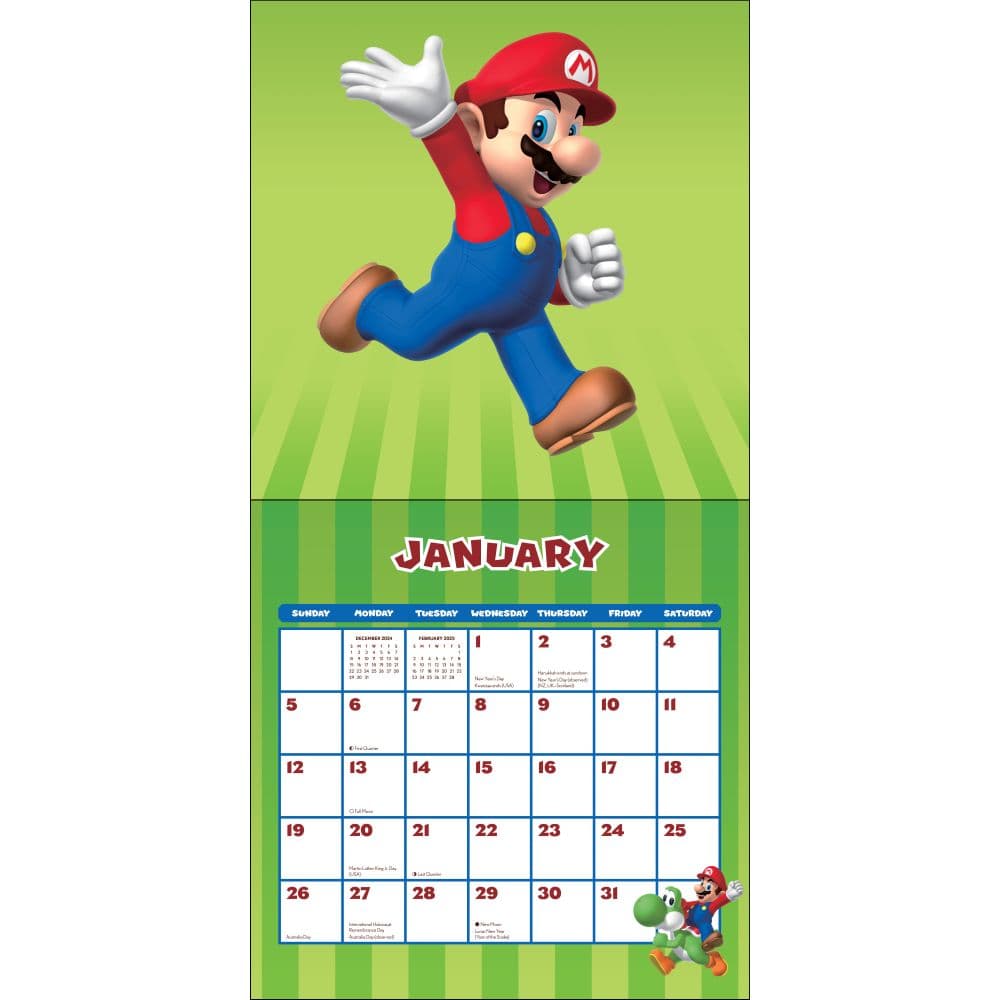 Super Mario Brothers 2025 Wall Calendar