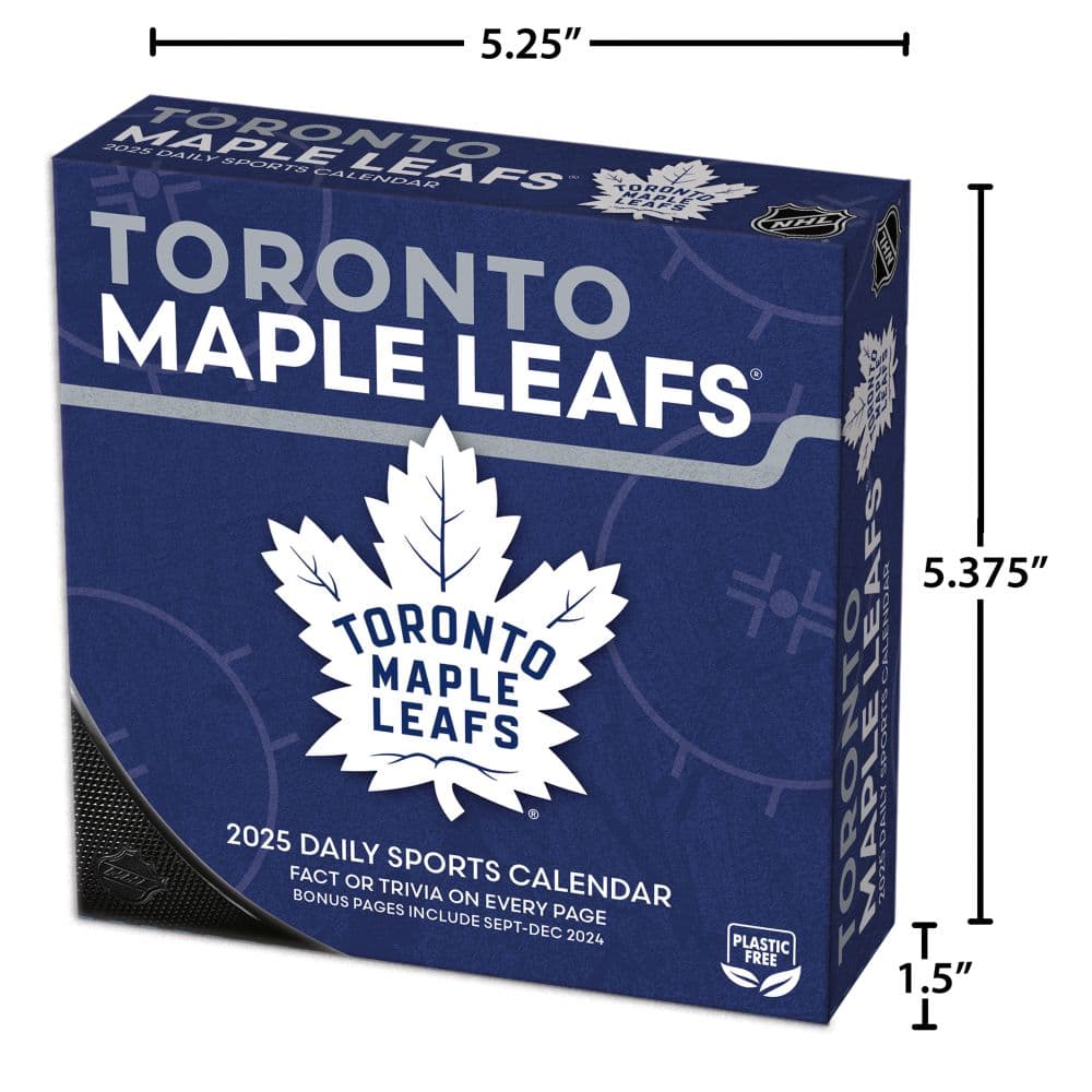 NHL Toronto Maple Leafs 2025 Desk Calendar size comparison