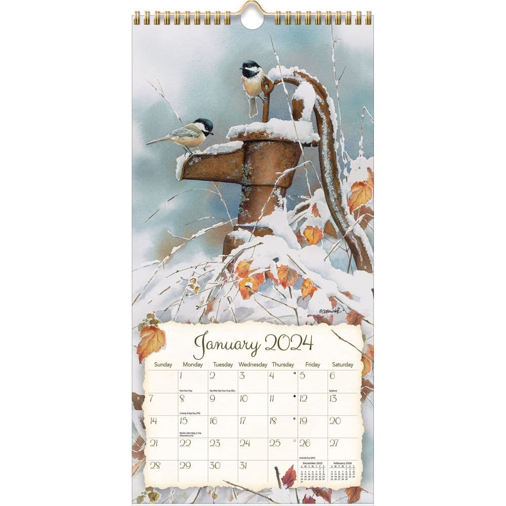 Songbirds Vertical 2024 Wall Calendar