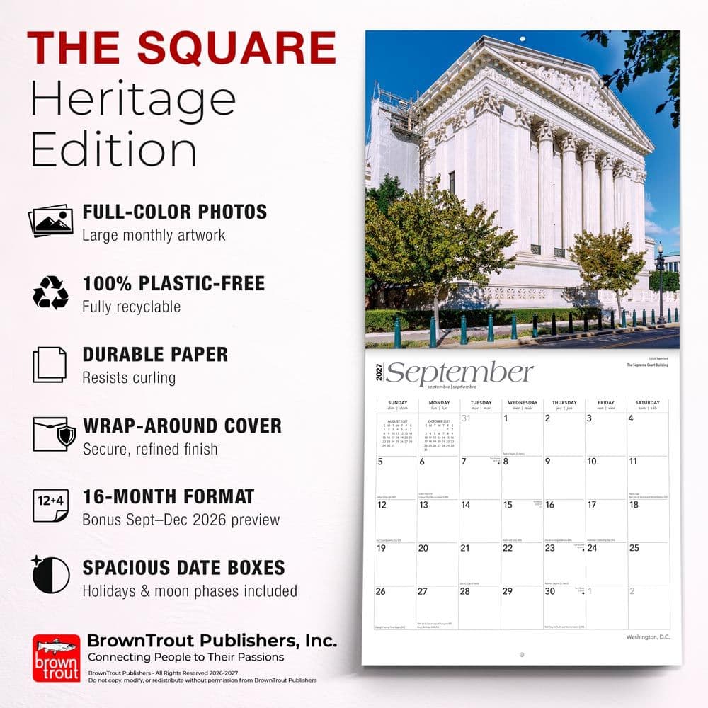 Washington DC 2027 Wall Calendar Fifth Alternate Image