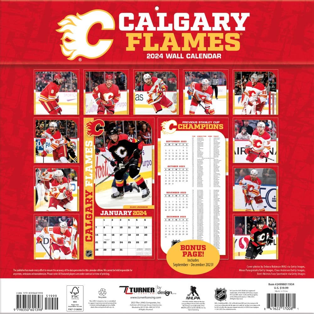 Calgary Flames 2024 Wall Calendar